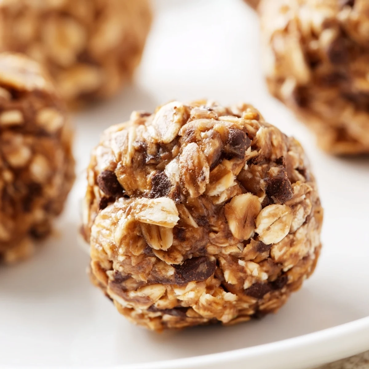 Bite-sized, no-bake snack balls with chocolate chips, ideal for a quick pre-workout energy boost.