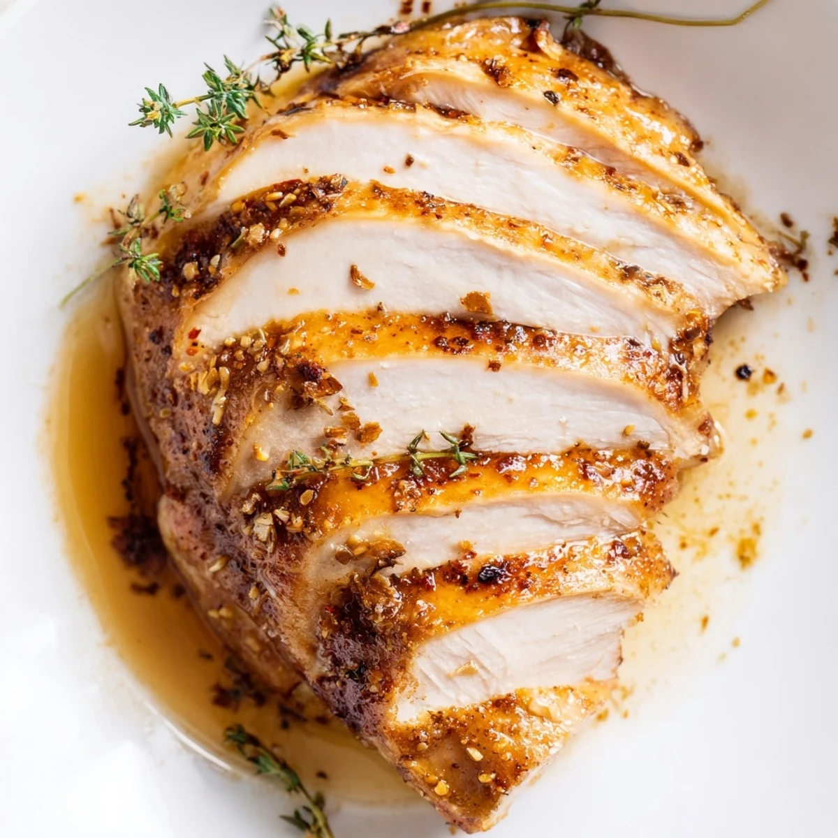 Golden-brown, skin-on Turkey Pan Roast rests next to tender, caramelized carrots and onions on a rustic platter.