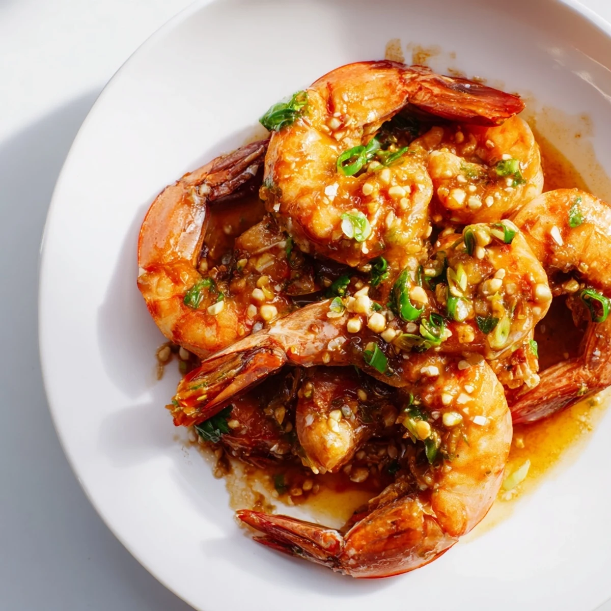 Buttery New Orleans BBQ Shrimp with French bread slices ready to soak up the rich, spicy Creole sauce.