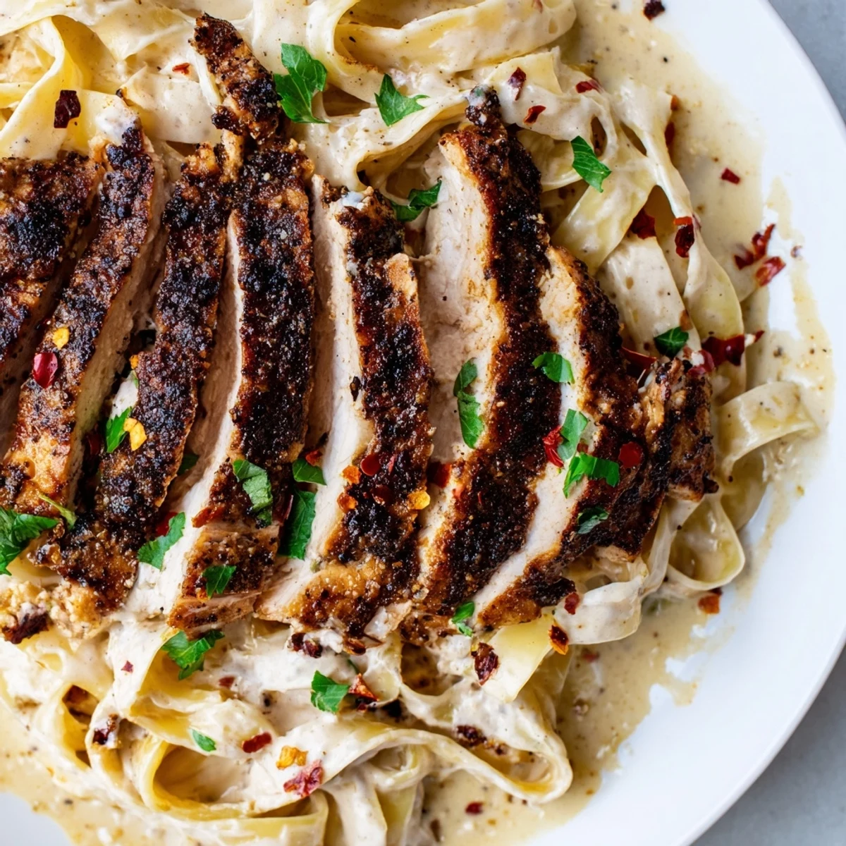 Cajun Blackened Chicken Alfredo