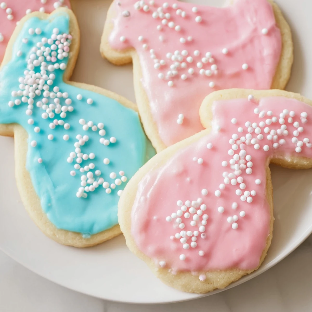 Family decorating Easter Bunny Sugar Cookies with colorful icing and sugar, a perfect spring holiday activity.