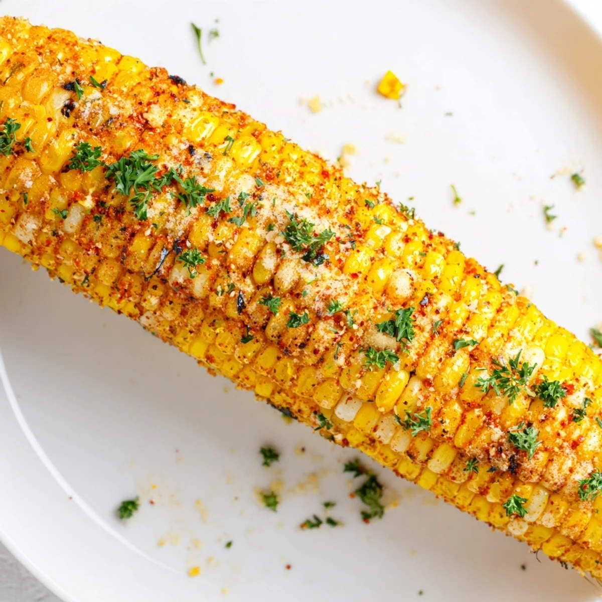 Golden roasted ears of Cajun Spiced Roasted Corn on the Cob glisten with spicy butter, served with lime wedges.