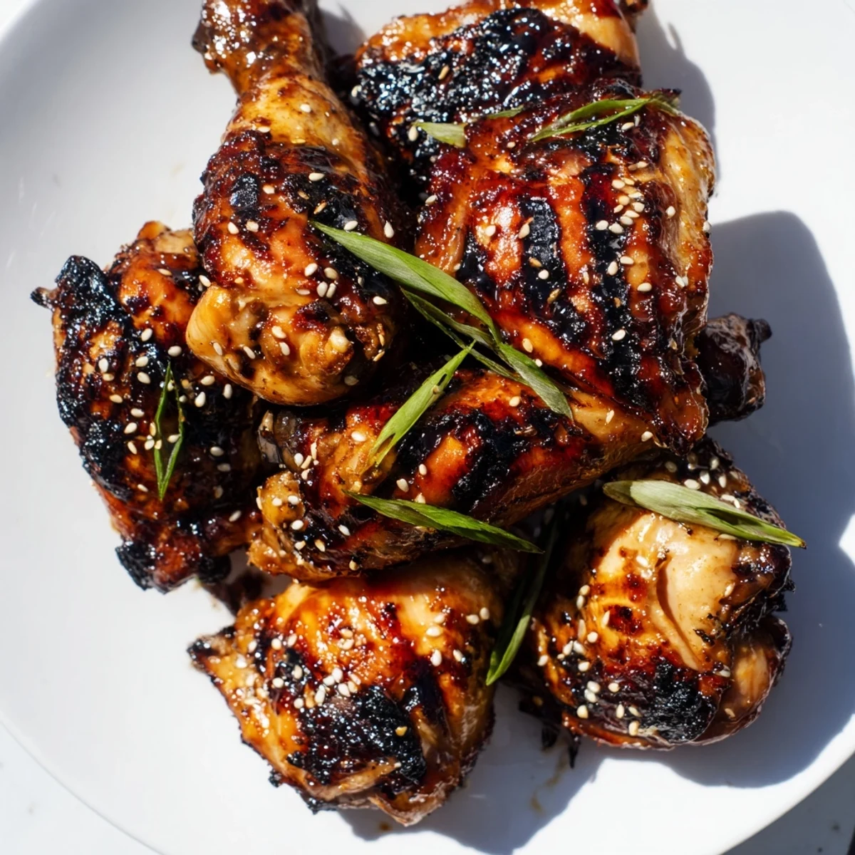 This image shows juicy chicken pieces with caramelized edges served on a plate with white rice.