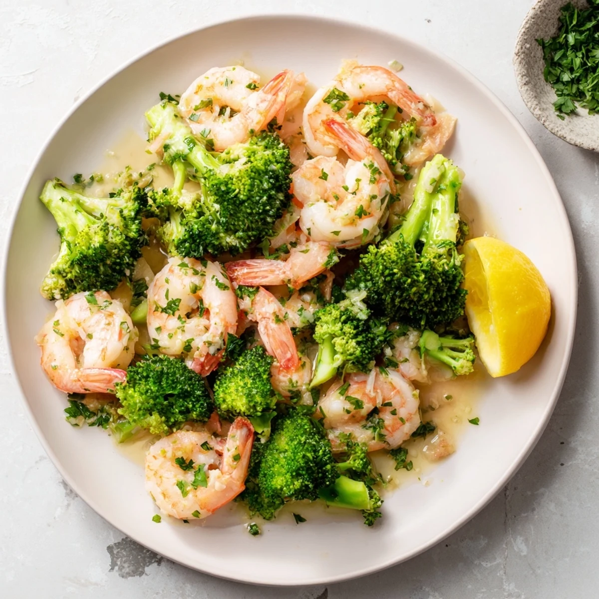 Shrimp and broccoli stir-fry tossed in a rich honey garlic butter glaze, served over a bed of fluffy white rice.