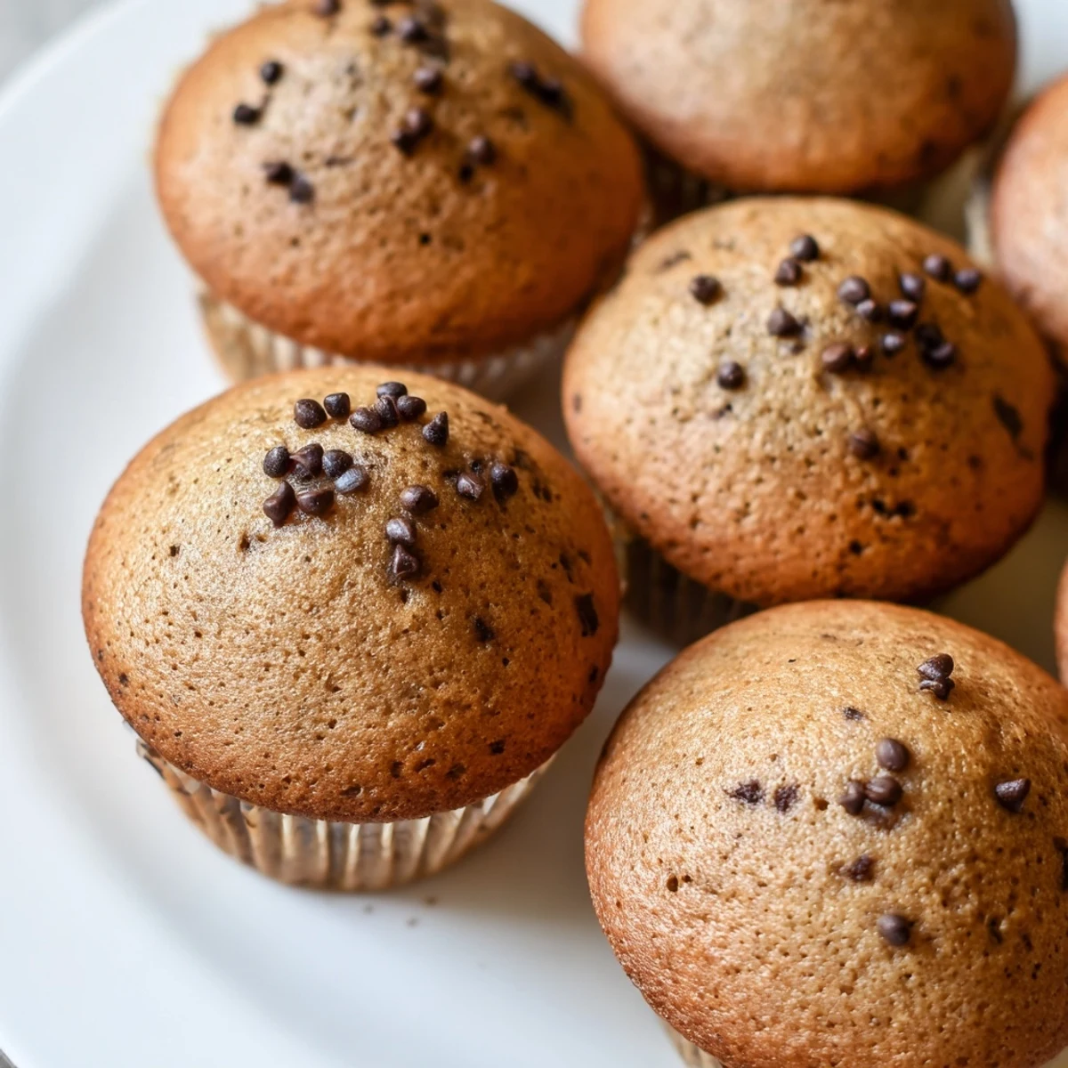Golden-brown French Roast Coffee Muffins with Mochi Flour are cooling on a wire rack.