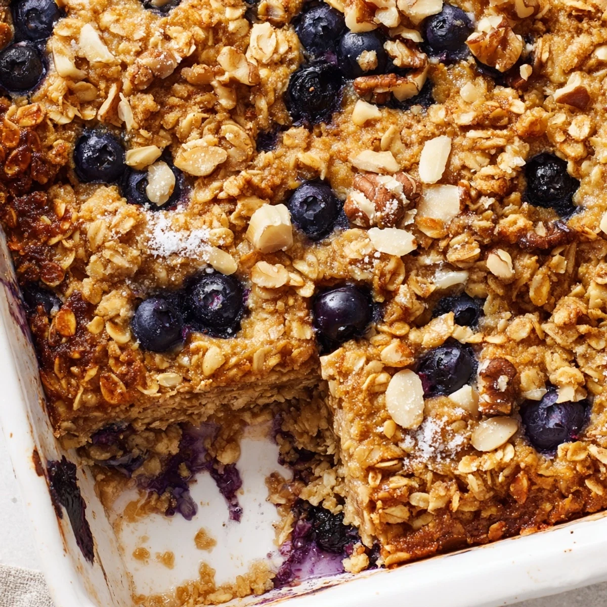 Wholesome breakfast bowl featuring tender oats dotted with vibrant blueberries and bright citrus flavors