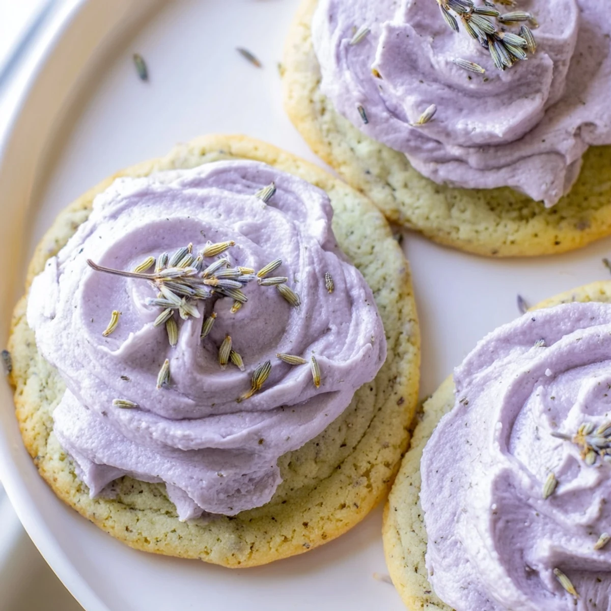 Matcha Sugar Cookies Lavender Frosting