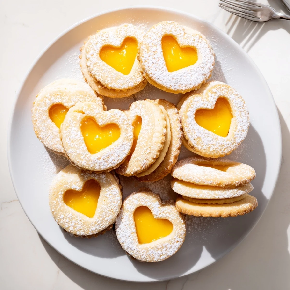 Meyer Lemon Curd Linzer Cookies