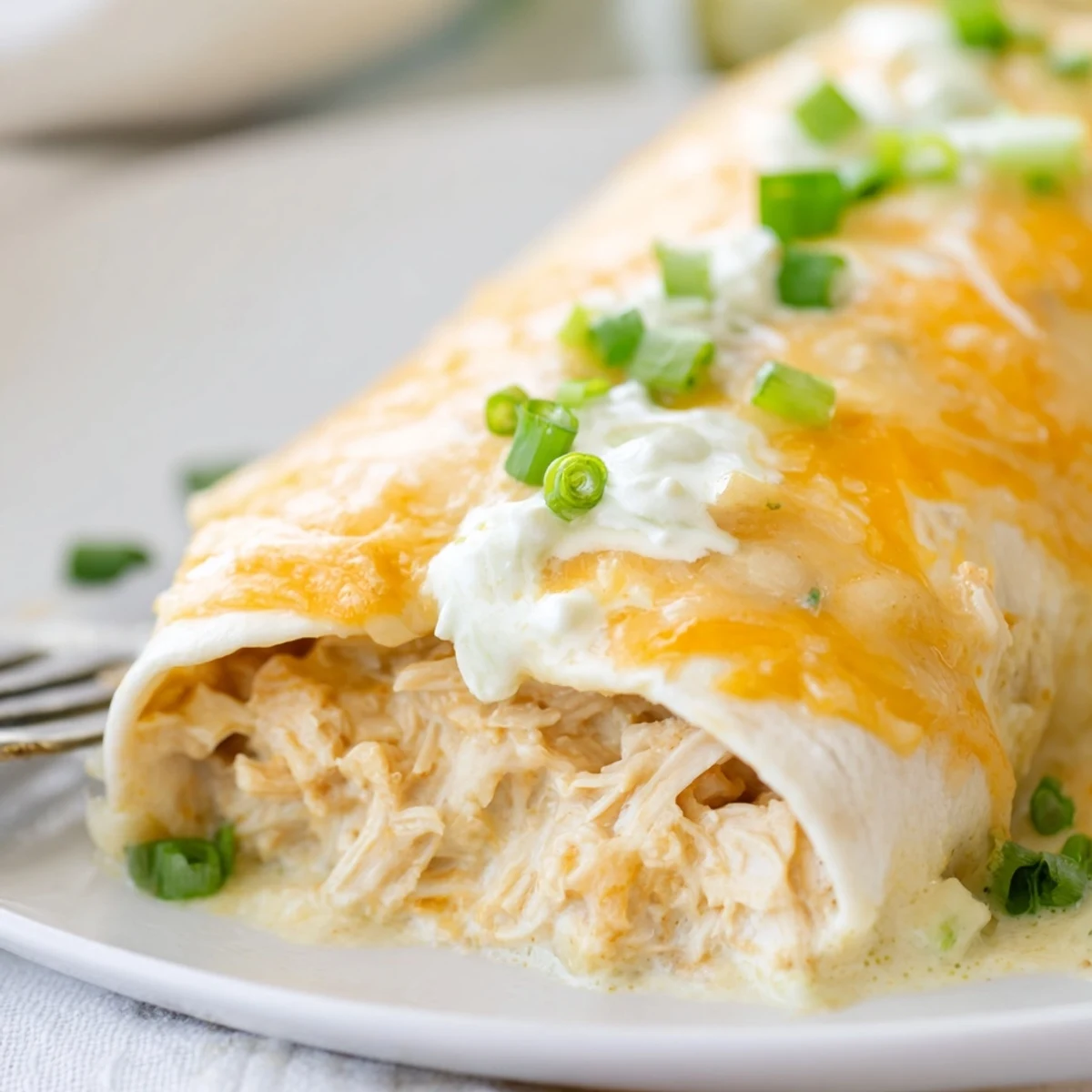 Hands on weeknight dinner: White Rotisserie Chicken Enchiladas served hot with rice