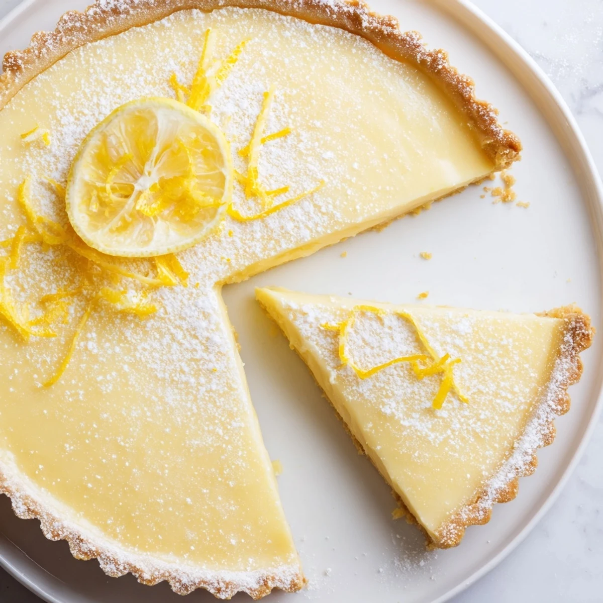 Creamy Lemon Tart Recipe: silky yellow filling in a golden, buttery crust
