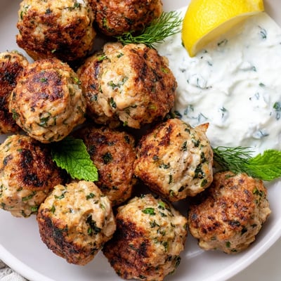 Greek Turkey Meatballs With Tzatziki